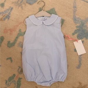 Cecil & Lou x Megan Stokes Blue Striped bubble